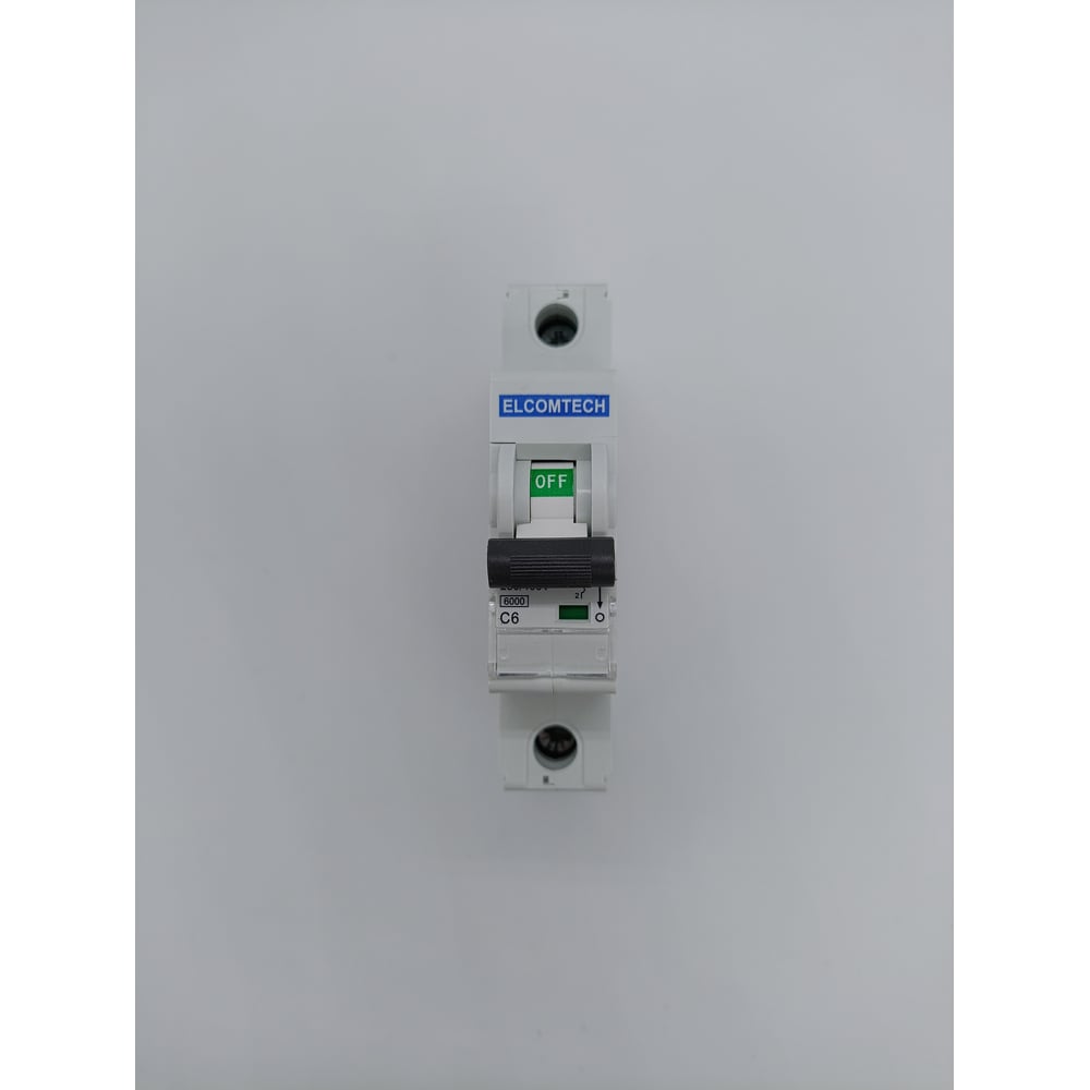 Изображение товара Автоматический выключатель ELCOMTECH MCB21B-6-1C6AC для защиты цепей 240 В 6 А