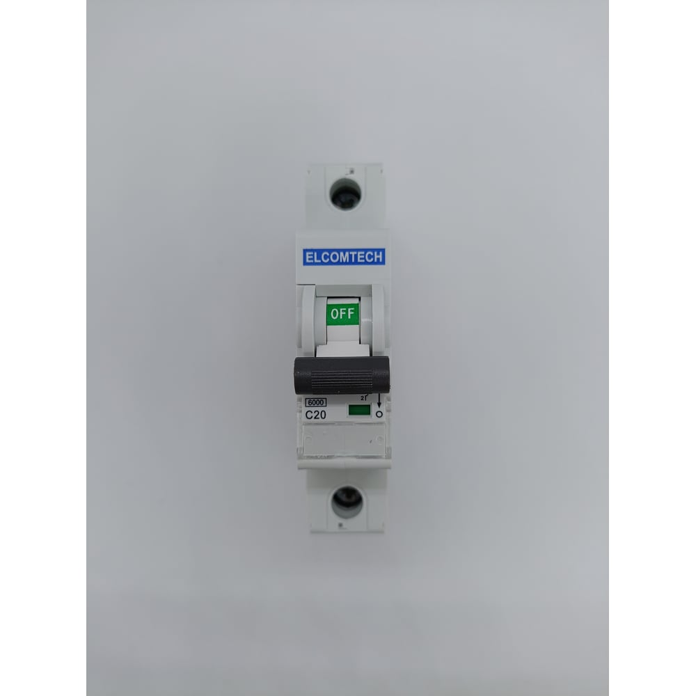 Изображение товара Автоматический выключатель ELCOMTECH MCB21B-6-1C20AC для защиты цепей 20 А
