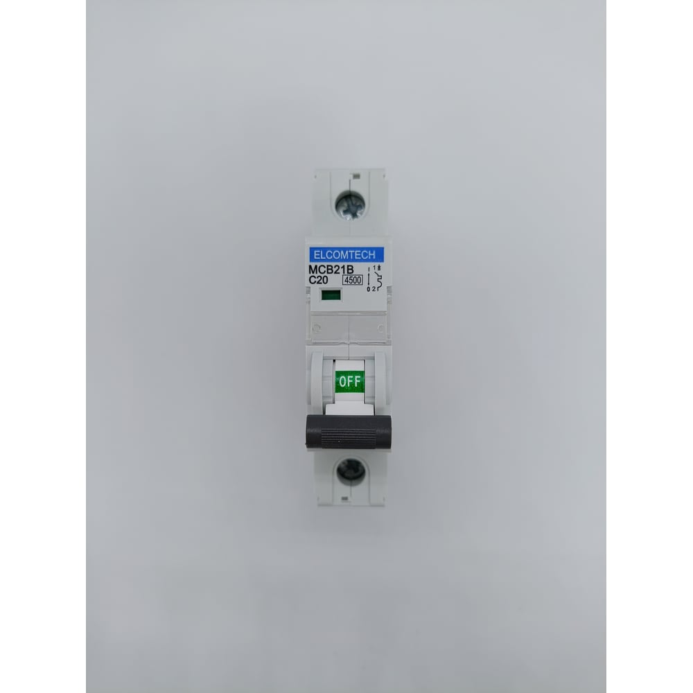Изображение товара Автоматический выключатель ELCOMTECH MCB21B-4 5-1C20AC для защиты электрических цепей
