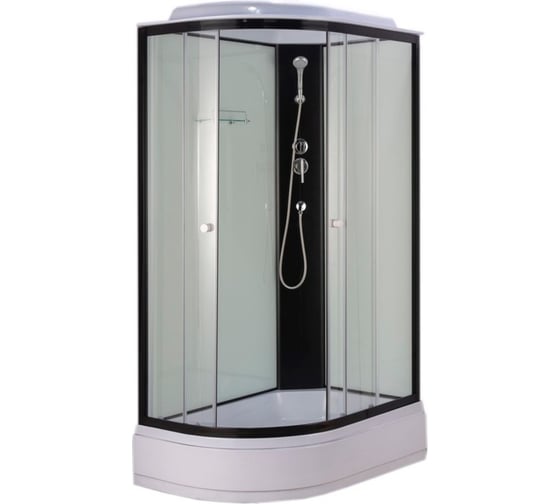 Изображение товара Душевая кабина GROSSBERG 1200х800х2180, средний поддон 26 см,стекло прозрачное, черные профили TM 612 R