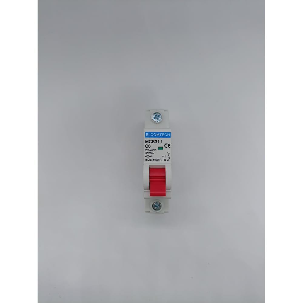 Изображение товара Автоматический выключатель ELCOMTECH MCB31J-6-1C6AC на DIN-рейку
