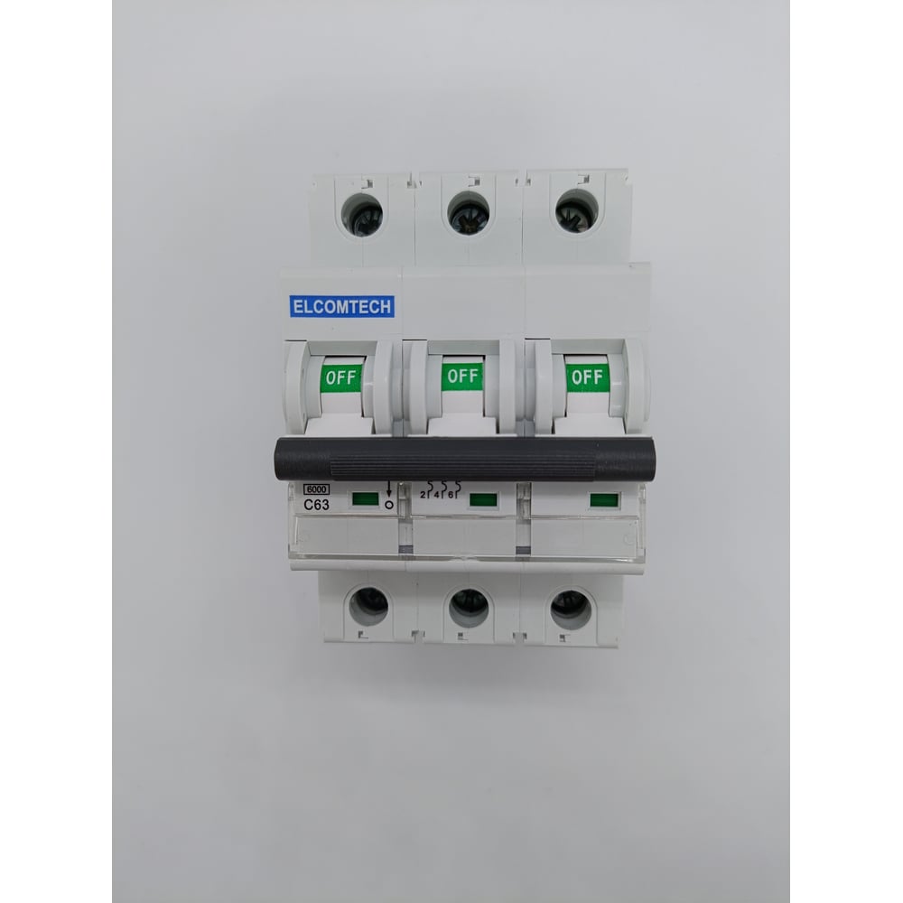 Изображение товара Автоматический выключатель ELCOMTECH MCB21B-6-3C63AC 63А, модульный, IP20