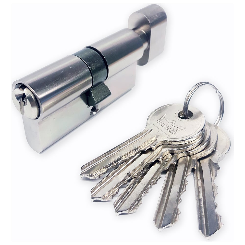 Изображение товара Евроцилиндр Dormakaba CBF-1 80 никель с вертушкой и профилем английский