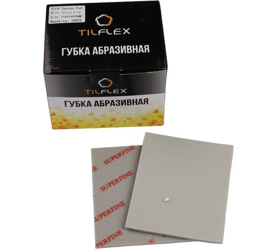 Изображение товара Губка односторонняя шлифовальная на плотной вспененной основе, 115x140x5 мм, SUPERFINE, 5 шт TILFLEX TL21/5