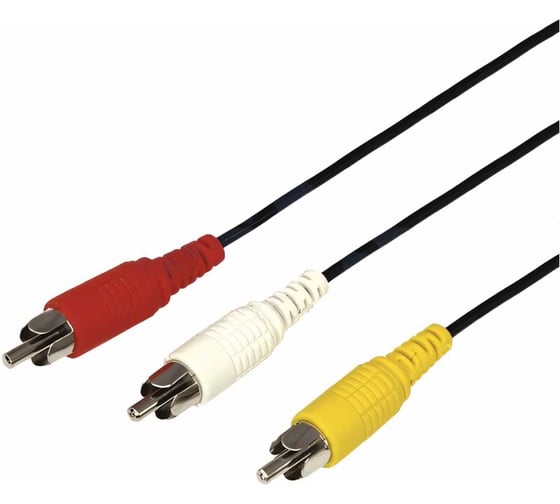 Изображение товара Аудио-видео шнур REXANT 3RCA-3RCA, 1,5 м, черный 17-0202