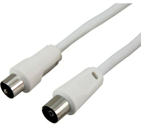 Изображение товара Шнур REXANT ТВ гнездо-ТВ штекер, длина 10 метров, белый 18-0007