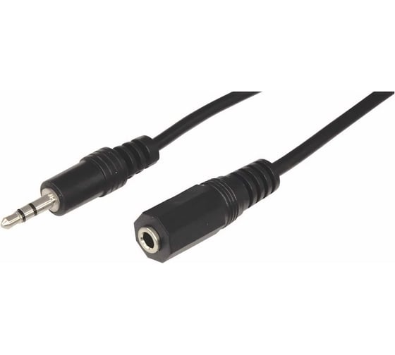 Изображение товара Шнур REXANT Стерео 3.5 мм гнездо - Стерео 3.5 мм штекер, длина 3 метра 17-4005