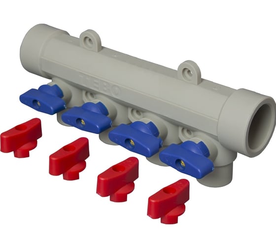 Изображение товара Коллектор TEBO PPR, 32x20, 4 выхода, серый 031091263