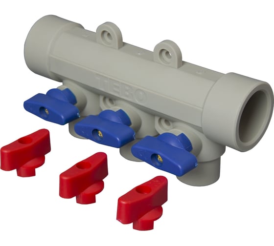 Изображение товара Коллектор TEBO PPR, 32x20, 3 выхода, серый 0310091262