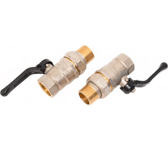 Изображение товара Кран шаровой латунный LD Pride 47 20 В-ГШ Р, вн резьба/американка, 3/4", 2 шт 47.307.20 SET2