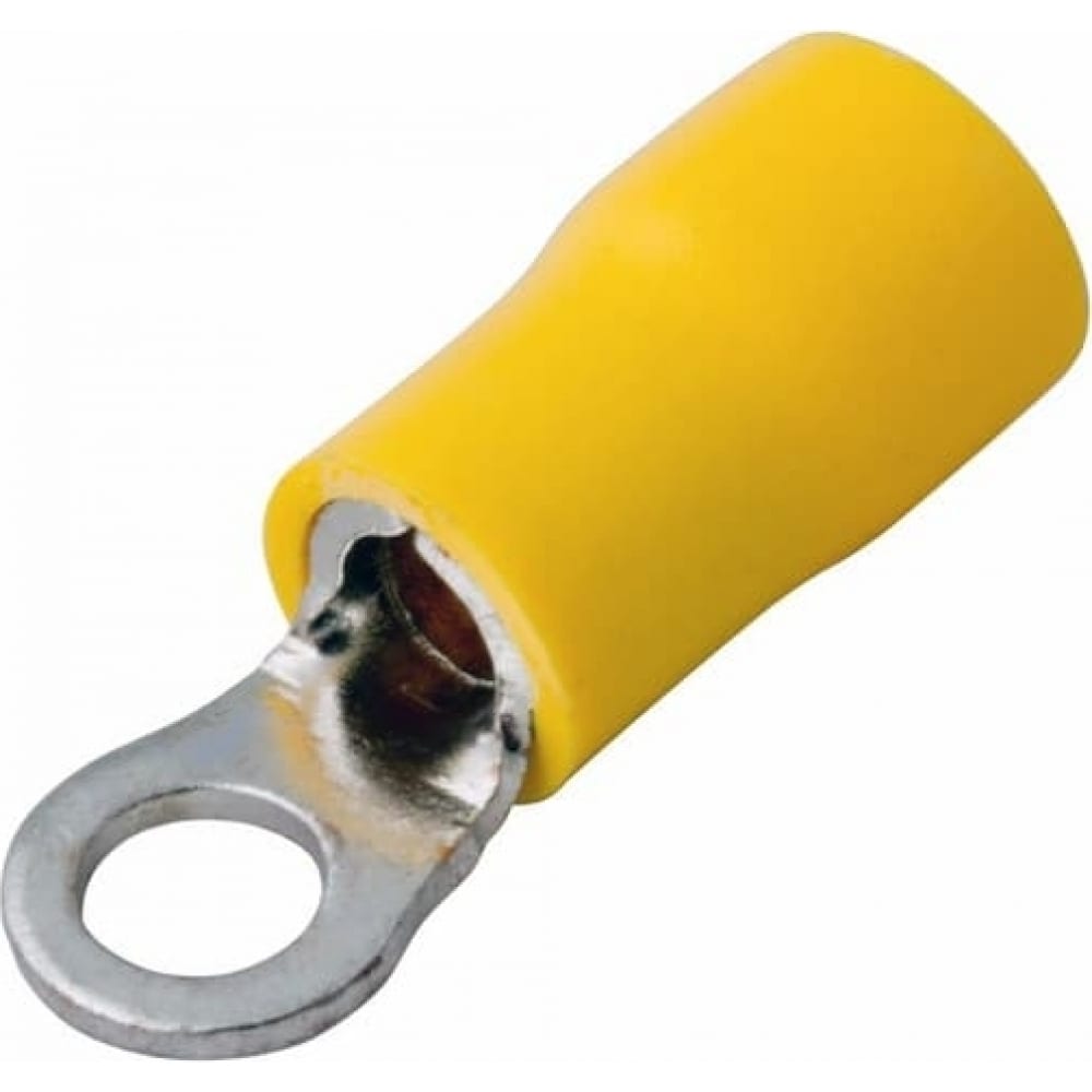 фото Кольцевой наконечник rexant, изолированный, диаметр 4.3 мм, 4-6 мм.кв, желтый 08-0051