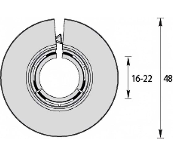 Изображение товара Обвод универсальный для труб 16-22мм Ideal (2шт. во флоупаке), 001 Белый ОТ16-22-Ф2 001 БЕЛ