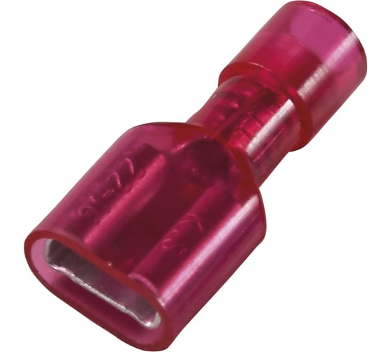 Изображение товара Плоская клемма REXANT изолированная , гнездо 6.6мм в нейлоне, 0.5-1.5мм2 красный 100 шт 08-0613