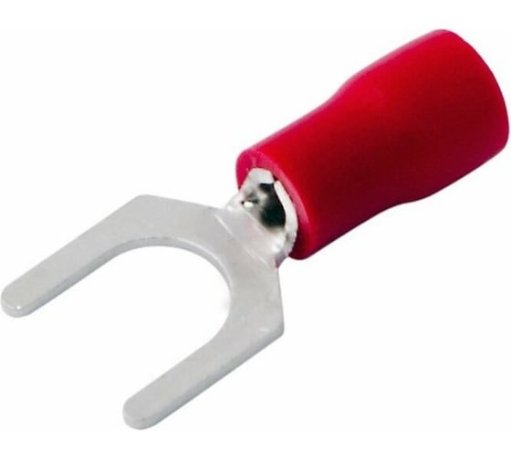 Изображение товара Вилочный изолированный наконечник REXANT 6.5 мм 0.5-1.5 мм2 красный 100 шт 08-0114