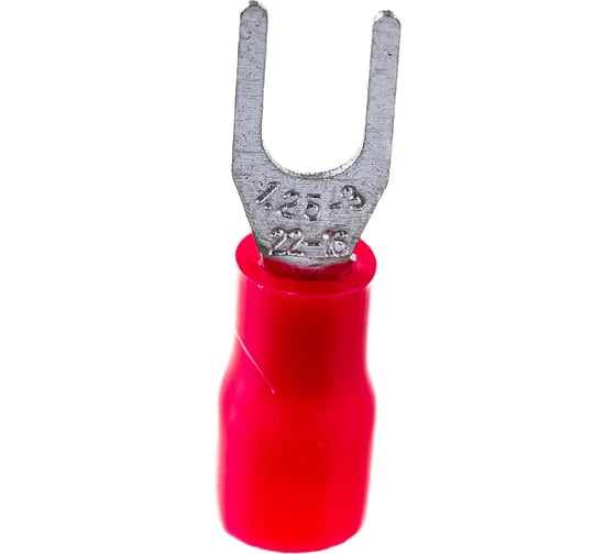 Изображение товара Вилочный изолированный наконечник REXANT 3.2мм 0.5-1.5кв.мм красный, 100 шт 08-0111