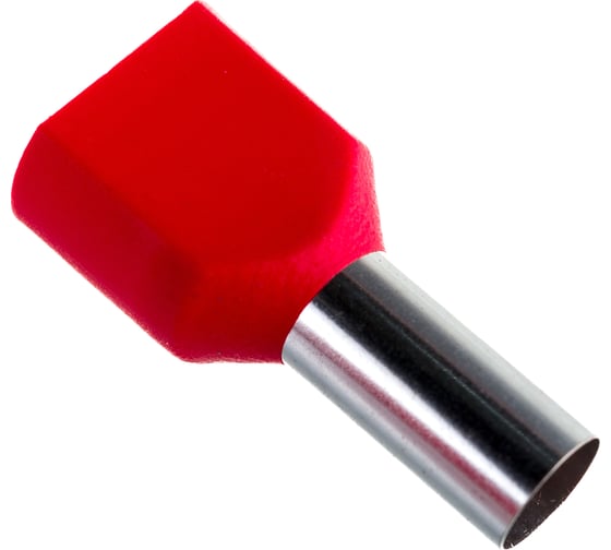 Изображение товара Штыревой втулочный изолированный наконечник REXANT F-14мм 2х10мм2 10-14/ Ги2 красный 100 шт 08-2812