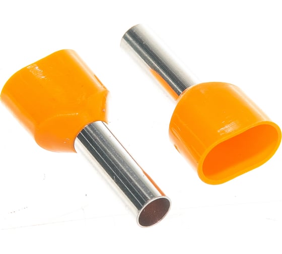 Изображение товара Штыревой втулочный изолированный наконечник REXANT F-12мм 2х4мм2 4.0-12/НГи2 оранжевый 100 шт 08-2810