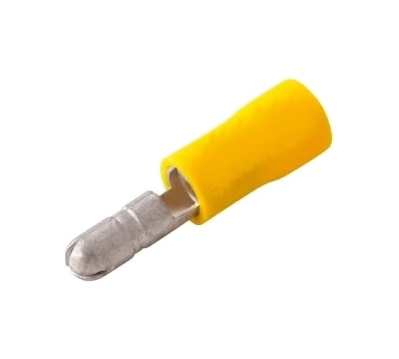 Изображение товара Штекерный изолированный разъем REXANT штекер 5 мм 4-6 мм2 желтый 100 шт 08-0531