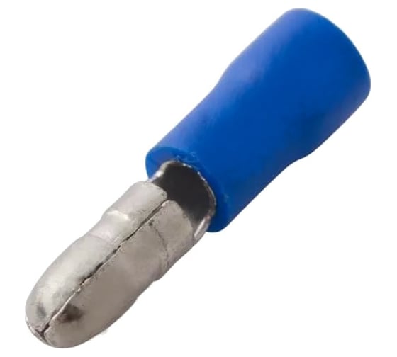Изображение товара Штекерный изолированный разъем REXANT штекер 4 мм 1.5-2.5 мм2 синий 100 шт 08-0521