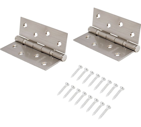 Изображение товара Дверная петля Аллюр 2043 (101x76) 2BB-FHP SN блистер, 2 подш., матовый никель, 2 шт. 13701