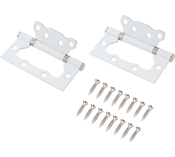 Изображение товара Петля накладная без врезки Аллюр 100x75 2BB W коробка, 2,5 мм, матовый белый, 2 шт. 14531