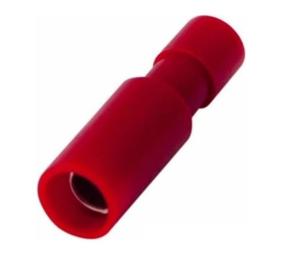 Изображение товара Штекерный полностью изолированный разъем REXANT гнездо 4 мм 0.5-1.5 мм2 красный 100 шт 08-0261