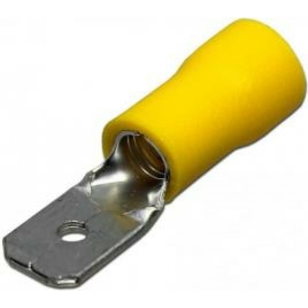 фото Плоская клемма rexant, изолированная, штекер 6.3 мм, 4-6 мм?, желтая 08-0351