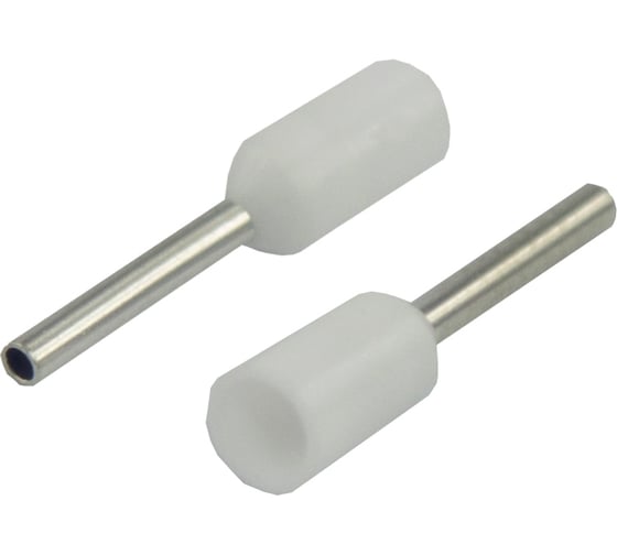 Изображение товара Штыревой втулочный изолированный наконечник REXANT F-8 мм 0.5 мм2 белый 100 шт 08-0811