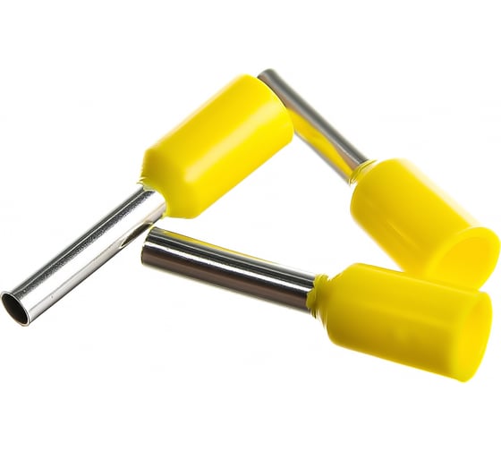 Изображение товара Штыревой втулочный изолированный наконечник REXANT F-8 мм 1 мм2 желтый 100 шт 08-0813