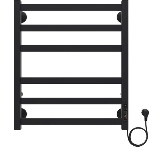 Изображение товара Электрический полотенцесушитель Azario PALERMO 500/600 черный, R, 6 перекладин 00088245