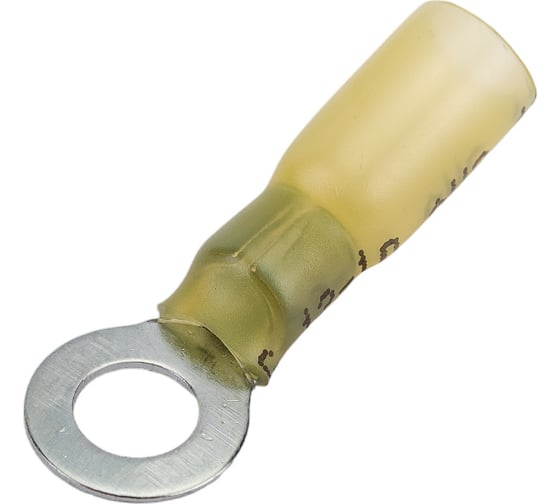Изображение товара Кольцевой изолированный наконечник REXANT термоусаживаемый d 6.5 мм 4-6 мм2 желтый 100 шт 08-0058