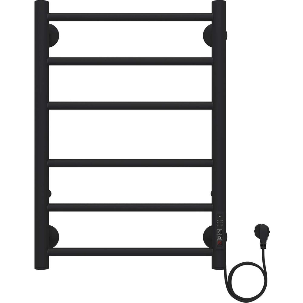 Изображение товара Электрический полотенцесушитель Azario PARMA 400/600 черный, 6 перекладин
