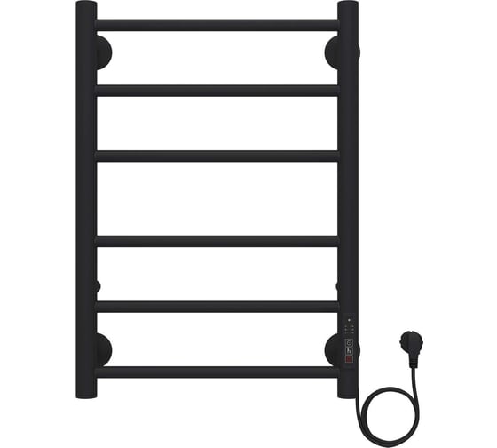 Изображение товара Электрический полотенцесушитель Azario PARMA 400/600 черный, R, 6 перекладин 00088228