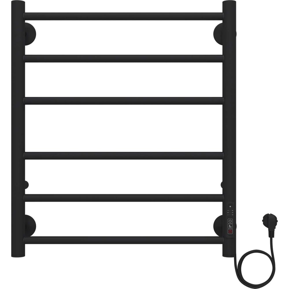 Изображение товара Электрический полотенцесушитель Azario PARMA 500/600 черный с 6 перекладинами