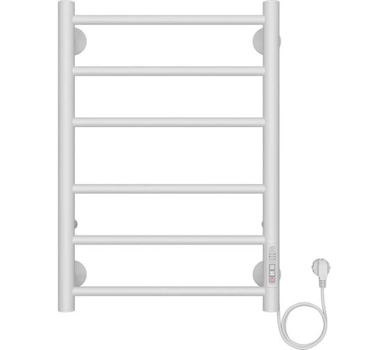Изображение товара Электрический полотенцесушитель Azario PARMA 400/600 белый, R, 6 перекладин 00088227