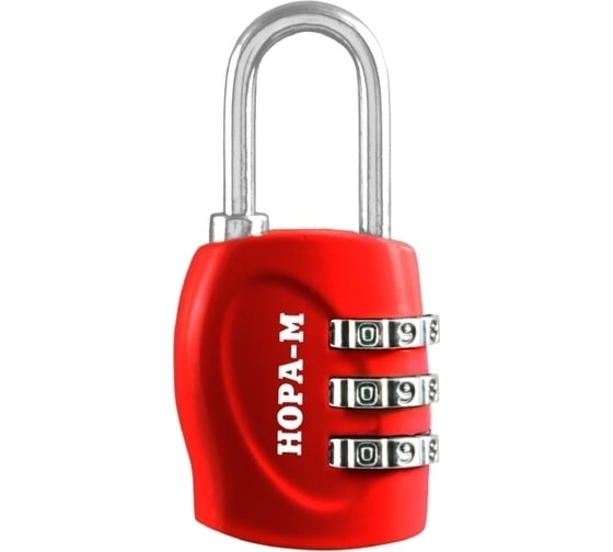 Изображение товара Навесной кодовый замок НОРА-М 610 красный 17069