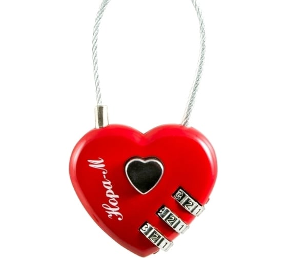 Изображение товара Навесной кодовый замок НОРА-М 614 красный 17074