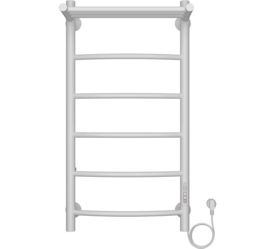 Изображение товара Электрический полотенцесушитель Azario VERONA 400/800 белый, с полкой, R, 5 перекладин 00088215