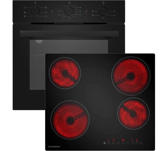 Изображение товара Комплект MAUNFELD духовой шкаф AEOF6060B2 - 1шт., Варочная панель AVCE594STBK -1 шт. Basel