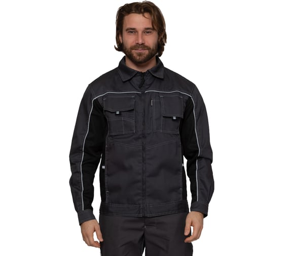 Изображение товара Куртка мужская Прабо "Люкс" серый/черный, размер 56-58, рост 170-176 16114