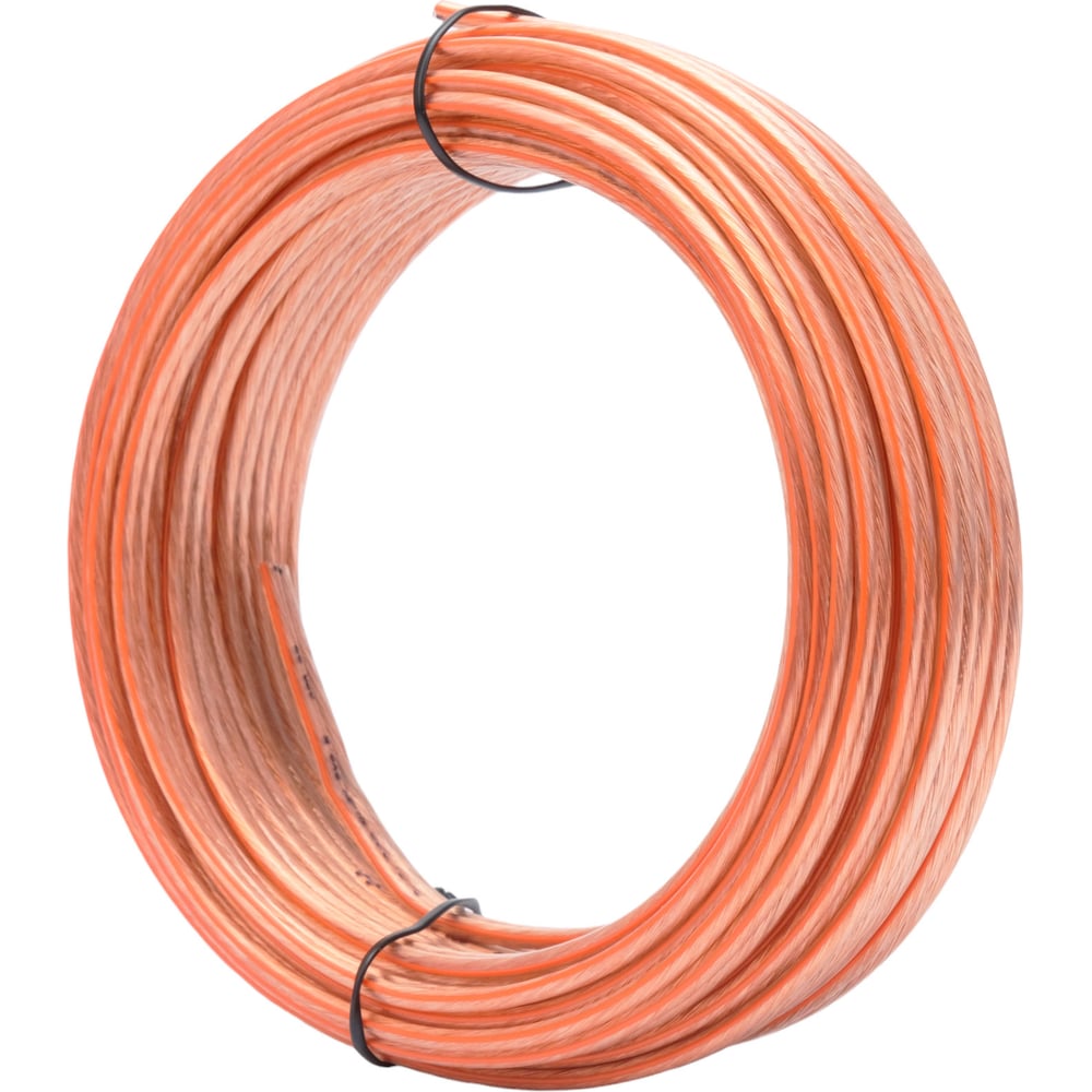 Изображение товара Акустический кабель Power Cube 2x2,5 10M Hi-Fi прозрачный с оранжевой полосой