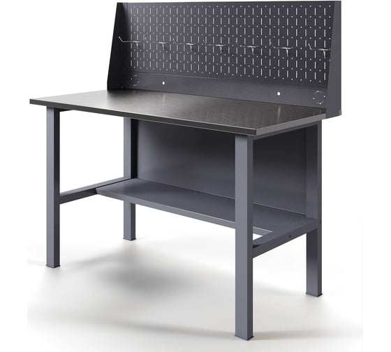 Изображение товара Верстак-стол GREENBERG без тумб с перфопанелью одинарной 1400мм VERSTAK_Т0_P1_1400