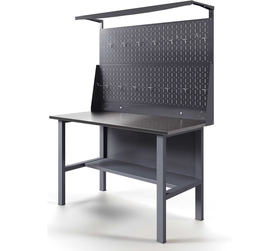 Изображение товара Верстак-стол GREENBERG без тумб с перфопанелью двойной 1400мм VERSTAK_Т0_P2_1400