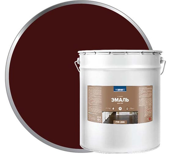 Изображение товара Эмаль PROREMONTT ПФ-266 красно-коричневая, 20 кг Лк-00004600