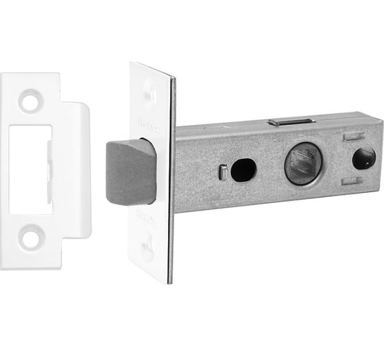 Изображение товара Защелка врезная Trodos 6-45 без фиксации с прямоуг. планкой, металл, белый матовый 206080