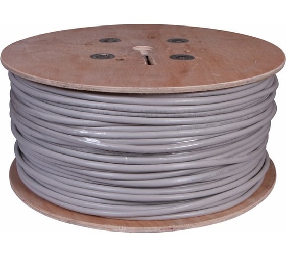 Изображение товара Кабель витая пара REXANT U/UTP, CAT 5е, ZH нг(А)-HF (LSZH), 25PR, 24AWG, INDOOR, SOLID, серый, 305м, РФ 01-1016-R