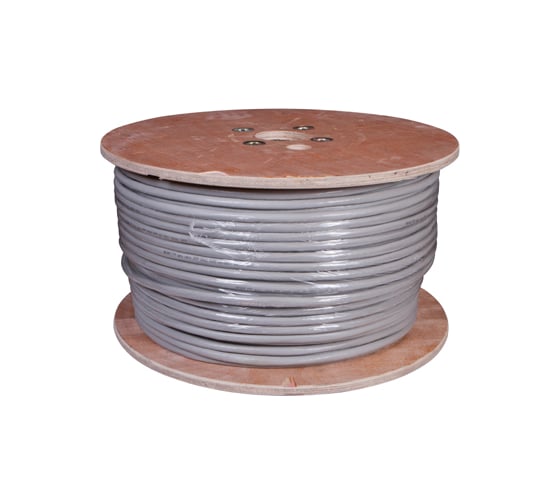 Изображение товара Кабель витая пара REXANT F/UTP, CAT 5е, ZH нг(А)-HF (LSZH), 25PR, 24AWG, INDOOR, SOLID, серый, 305м, РФ 01-1206-R