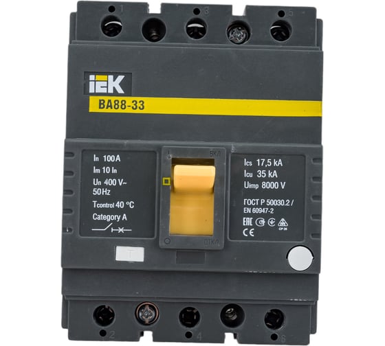 Изображение товара Автоматический выключатель IEK ВА88-33, 3Р, 100А, 35кА SVA20-3-0100