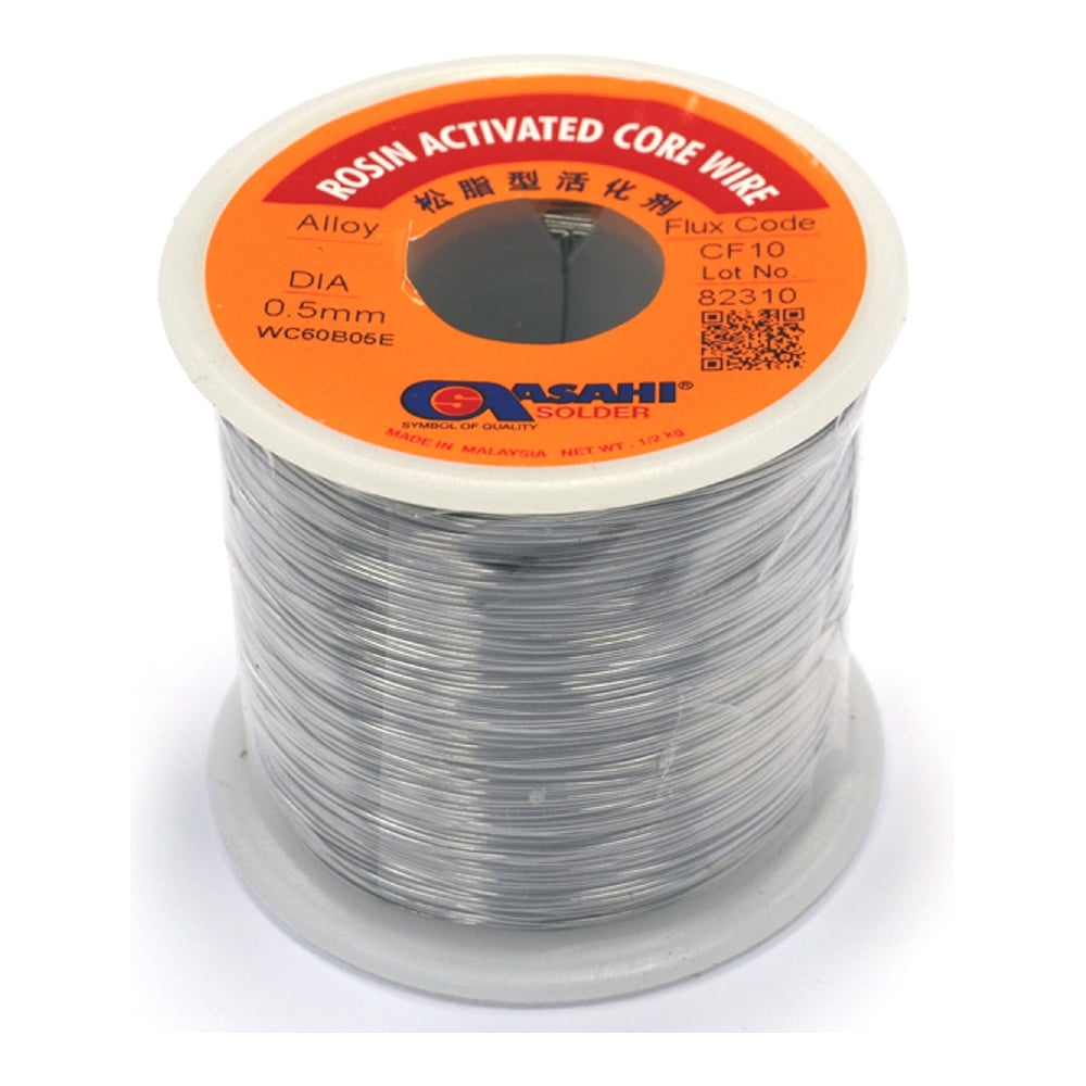 Изображение товара Припой мягкий 0.5 мм 0.5 кг Sn63/Pb37 с флюсом ASAHI