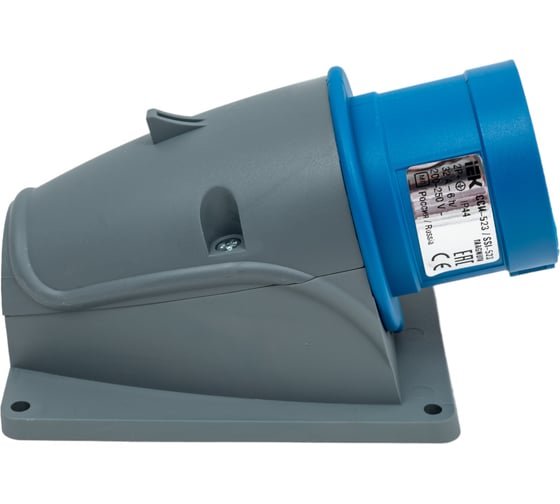 Изображение товара Стационарная вилка IEK ССИ-523 32А-6ч/200-250В 2Р+РЕ IP44 MAGNUM PSN51-032-3